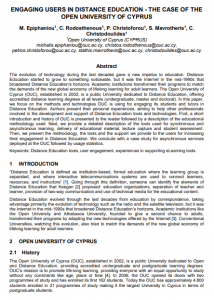  Engaging users in distance education – The case of the Open University of Cyprus