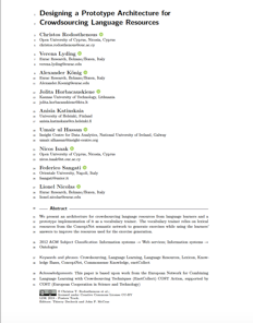 Designing a Prototype Architecture for Crowdsourcing Language Resources