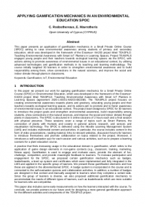 Applying Gamification Mechanics in an Environmental Education SPOC